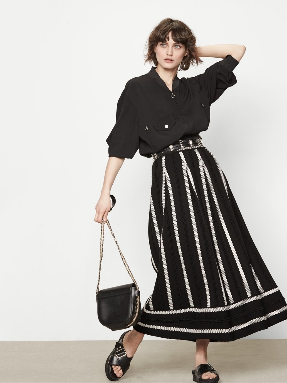 Maje Jamais Jaquard Knit Maxi Skirt